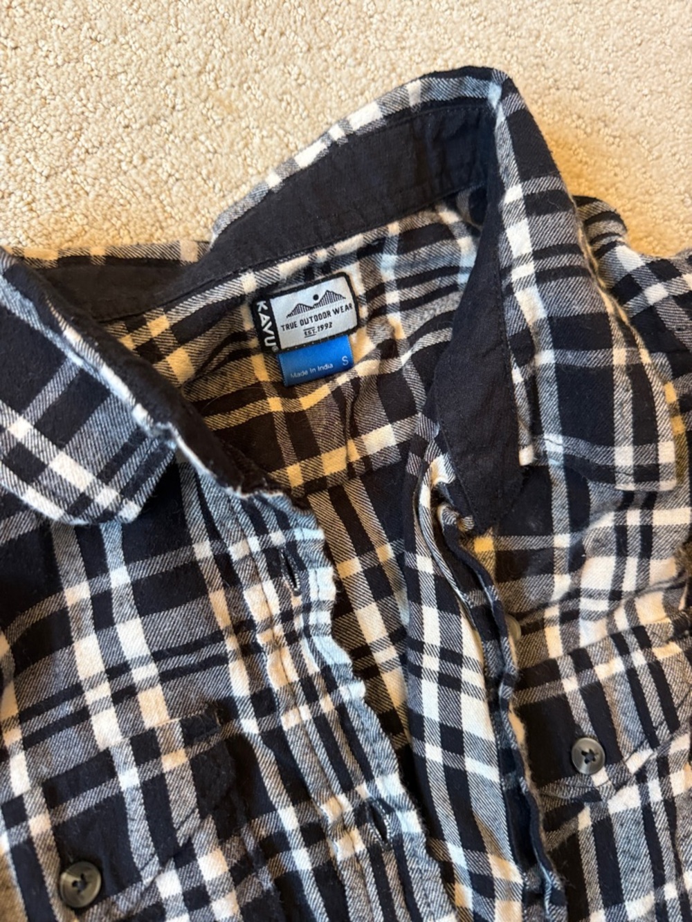 Kanu Black & White Plaid Button-Up Shirt - Picture 2 of 5